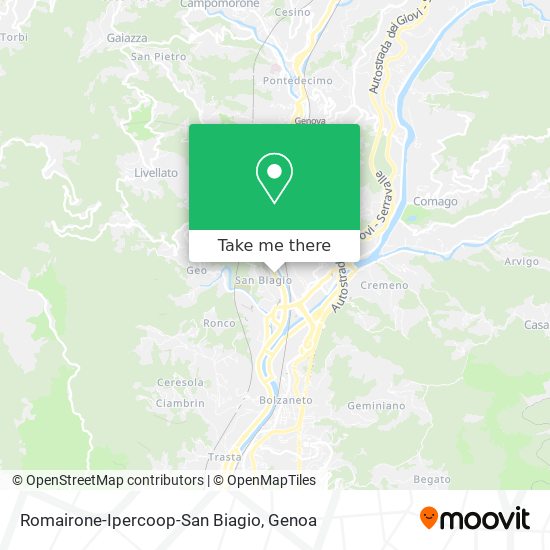 Romairone-Ipercoop-San Biagio map