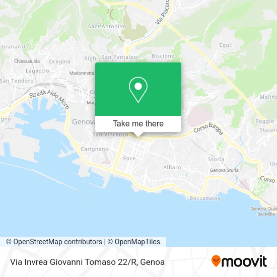 Via Invrea Giovanni Tomaso 22 / R map