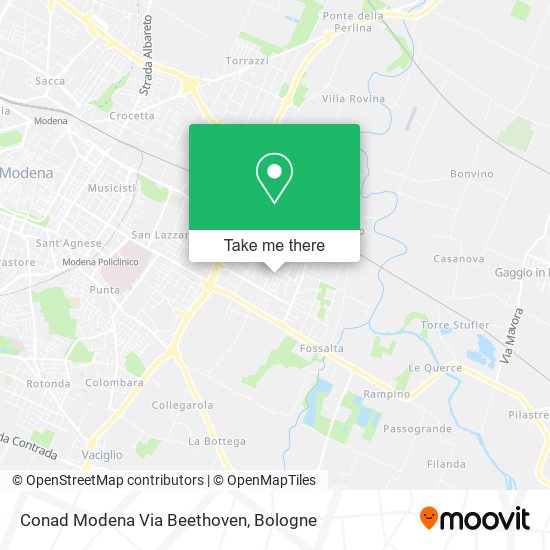 Conad Modena Via Beethoven map