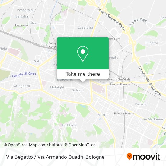 Via Begatto / Via Armando Quadri map