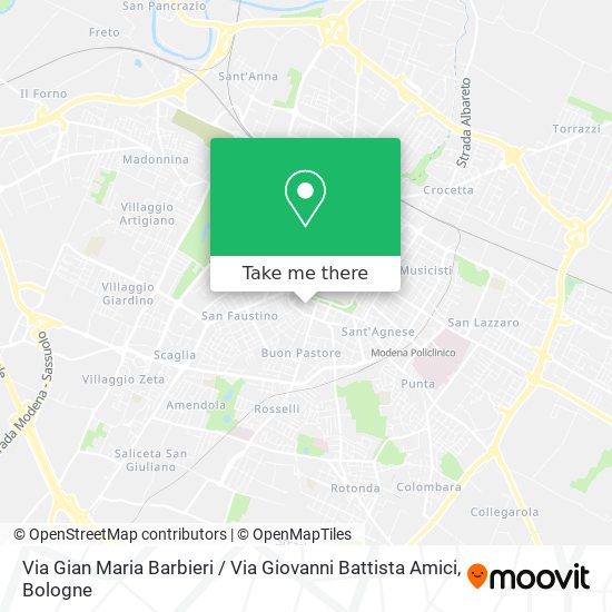 Via Gian Maria Barbieri / Via Giovanni Battista Amici map