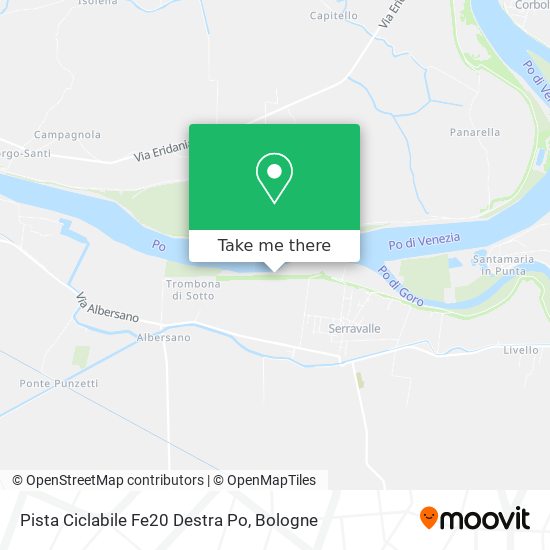 Pista Ciclabile Fe20 Destra Po map