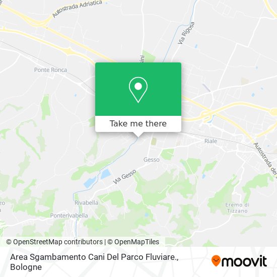 Area Sgambamento Cani Del Parco Fluviare. map