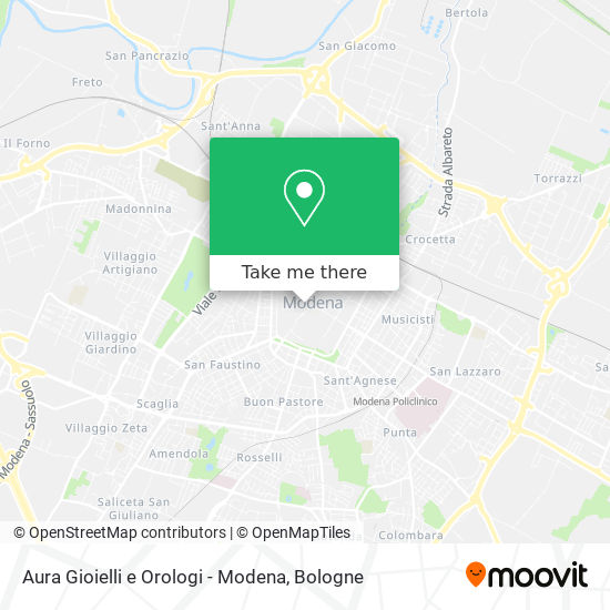 How to get to Aura Gioielli e Orologi - Modena by Bus or Train?
