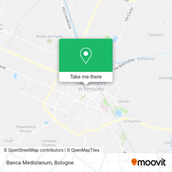 How to get to Banca Mediolanum in San Giovanni In Persiceto by Bus, Train  or Funicular?