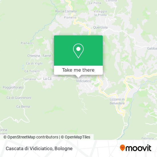 Cascata di Vidiciatico map