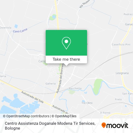 Centro Assistenza Doganale Modena Tir Services map