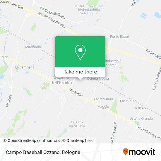Campo Baseball Ozzano map