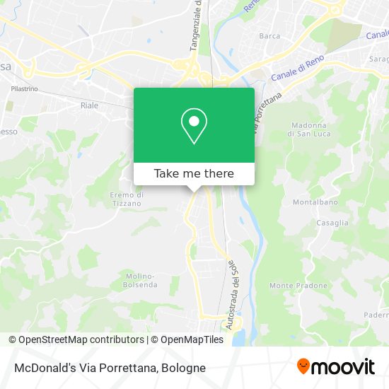 McDonald's Via Porrettana map