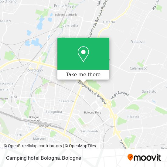 Camping hotel Bologna map