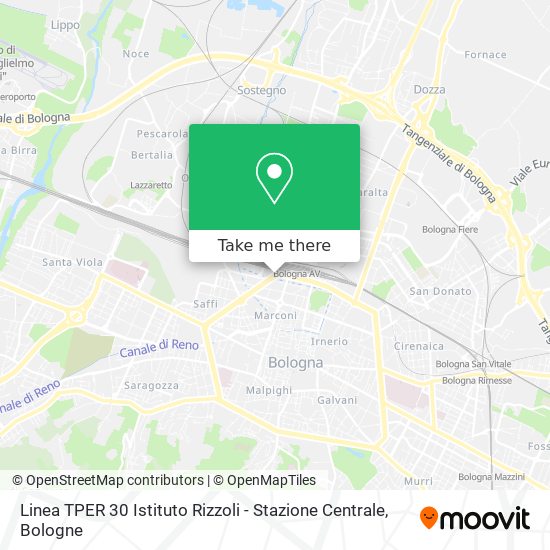 Linea TPER 30 Istituto Rizzoli - Stazione Centrale map