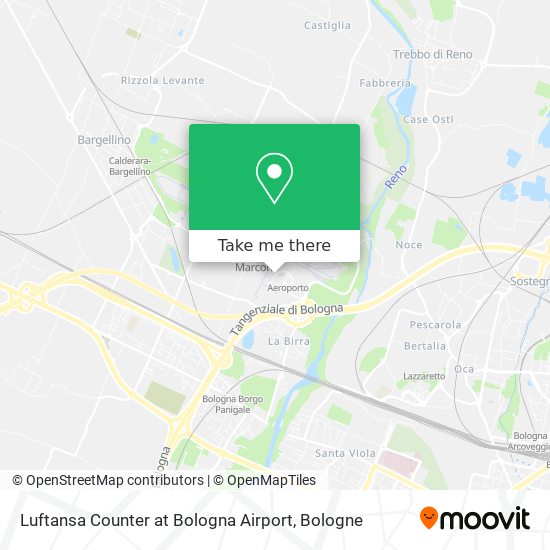 Luftansa Counter at Bologna Airport map