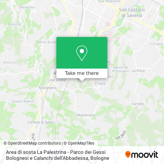 Area di sosta  La Palestrina  - Parco dei Gessi Bolognesi e Calanchi dell'Abbadessa map