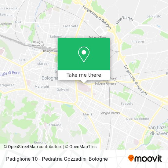 Padiglione 10 - Pediatria Gozzadini map