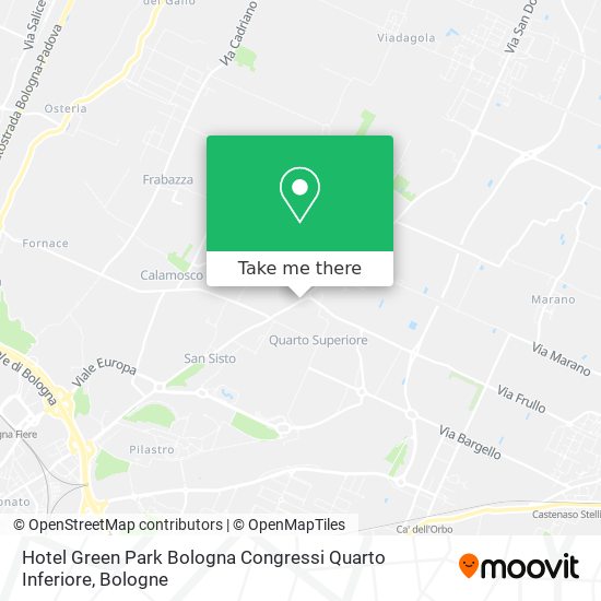Hotel Green Park Bologna Congressi Quarto Inferiore map