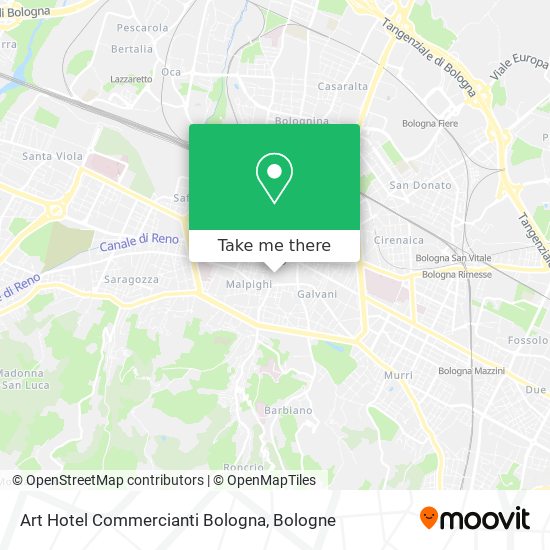Art Hotel Commercianti Bologna map