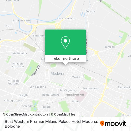 Best Western Premier Milano Palace Hotel Modena map