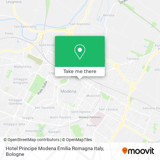 Hotel Principe Modena Emilia Romagna Italy map