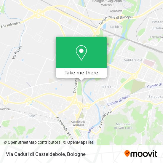 Via Caduti di Casteldebole map