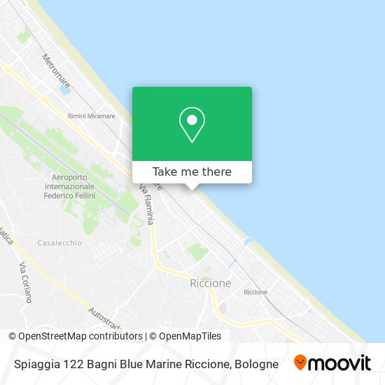 Spiaggia 122 Bagni Blue Marine Riccione map