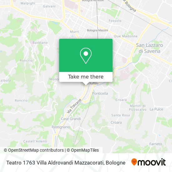 Teatro 1763 Villa Aldrovandi Mazzacorati map
