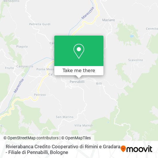 Rivierabanca Credito Cooperativo di Rimini e Gradara - Filiale di Pennabilli map