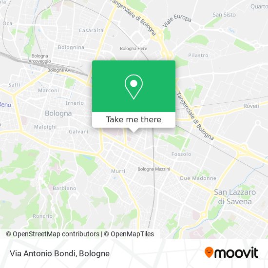 Via Antonio Bondi map