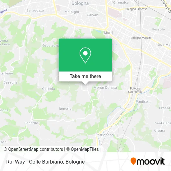 Rai Way - Colle Barbiano map