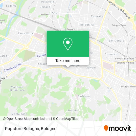 Popstore Bologna map