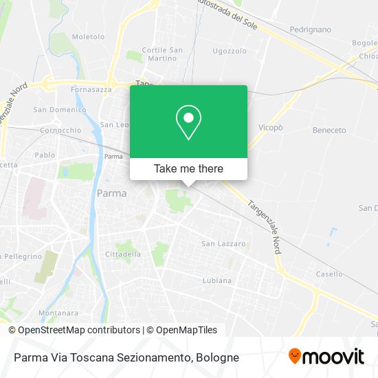 Parma Via Toscana Sezionamento map