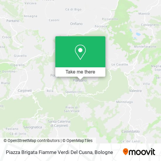 Piazza Brigata Fiamme Verdi Del Cusna map