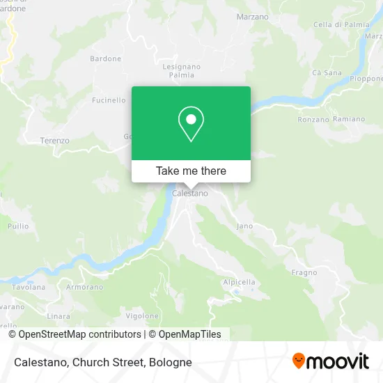 Calestano, Church Street map
