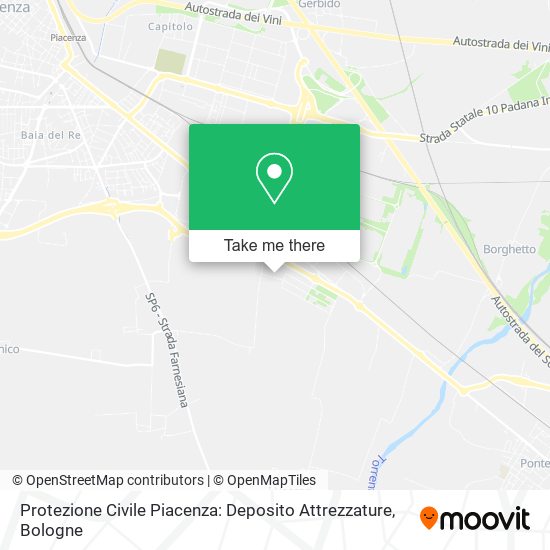 Protezione Civile Piacenza: Deposito Attrezzature map