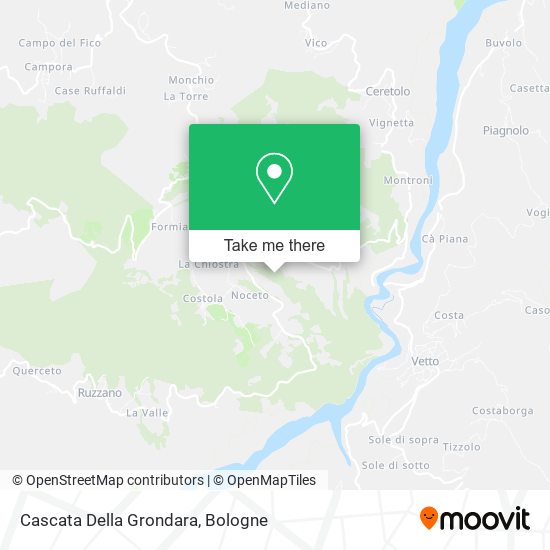 Cascata Della Grondara map
