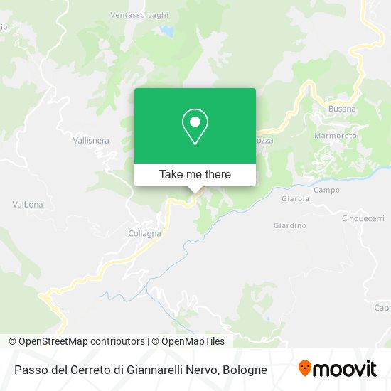 Passo del Cerreto di Giannarelli Nervo map