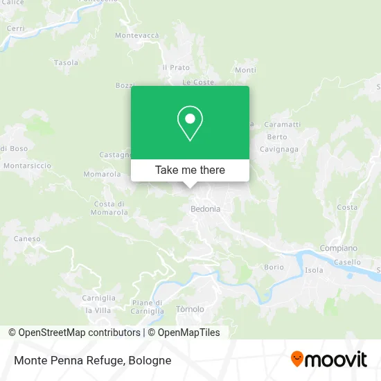 Monte Penna Refuge map