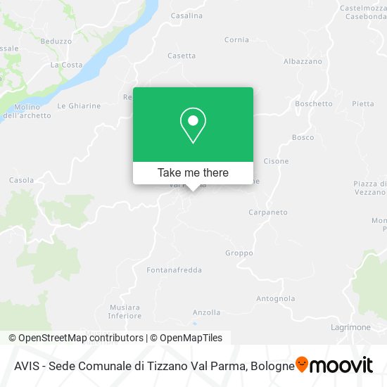 AVIS - Sede Comunale di Tizzano Val Parma map