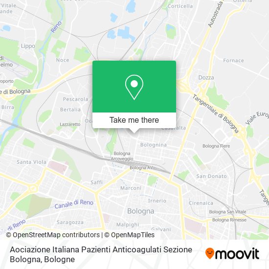 Aociazione Italiana Pazienti Anticoagulati Sezione Bologna map