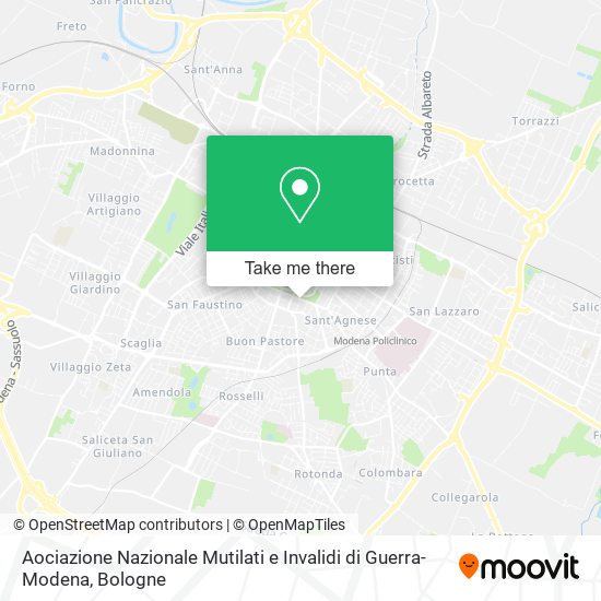 Aociazione Nazionale Mutilati e Invalidi di Guerra-Modena map
