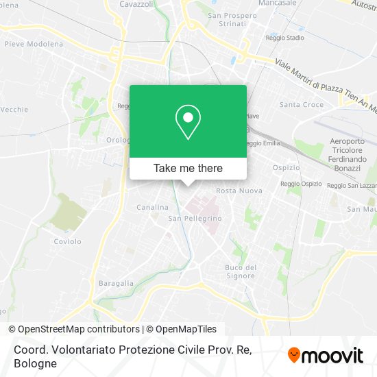 Coord. Volontariato Protezione Civile Prov. Re map