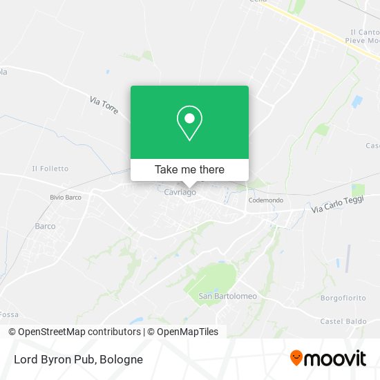 Lord Byron Pub map