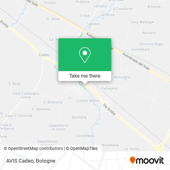 AVIS Cadeo map