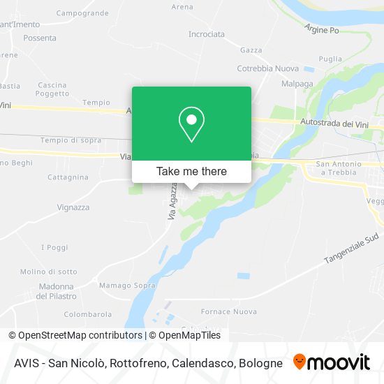 AVIS - San Nicolò, Rottofreno, Calendasco map