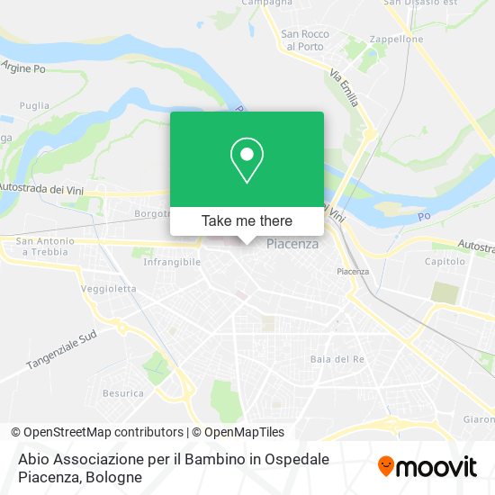 Abio Associazione per il Bambino in Ospedale Piacenza map
