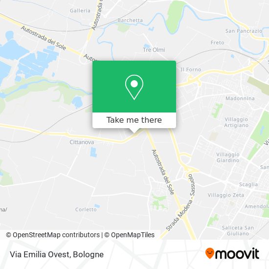 Via Emilia Ovest map