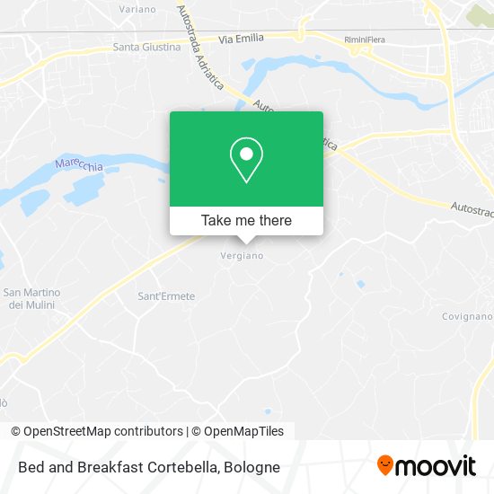 Bed and Breakfast Cortebella map
