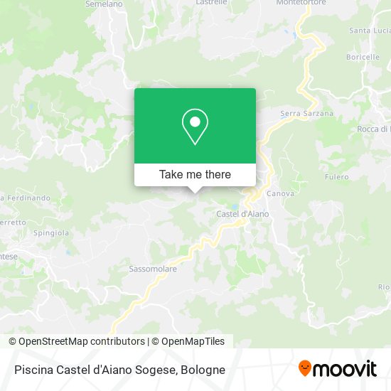 Piscina Castel d'Aiano Sogese map