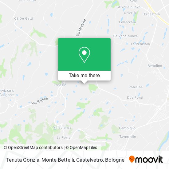 Tenuta Gorizia, Monte Bettelli, Castelvetro map