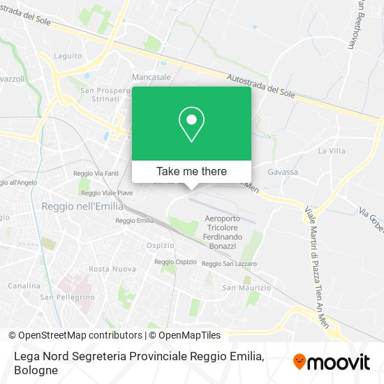 Lega Nord Segreteria Provinciale Reggio Emilia map