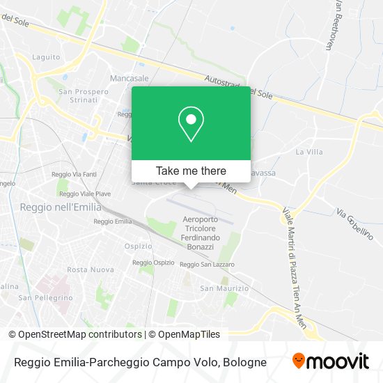 Reggio Emilia-Parcheggio Campo Volo map